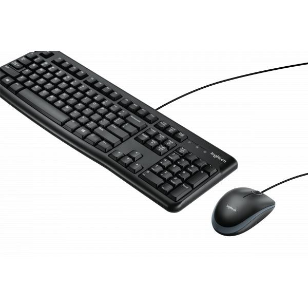 Logitech MK120 Keyb/Mouse Desktop Set, USB, Optical 1000 DPI, Scroll, Spill-free, Black
