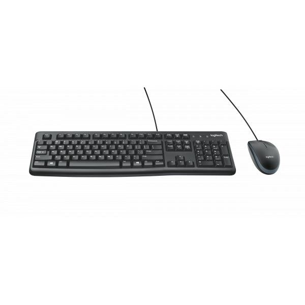 Logitech MK120 Keyb/Mouse Desktop Set, USB, Optical 1000 DPI, Scroll, Spill-free, Black
