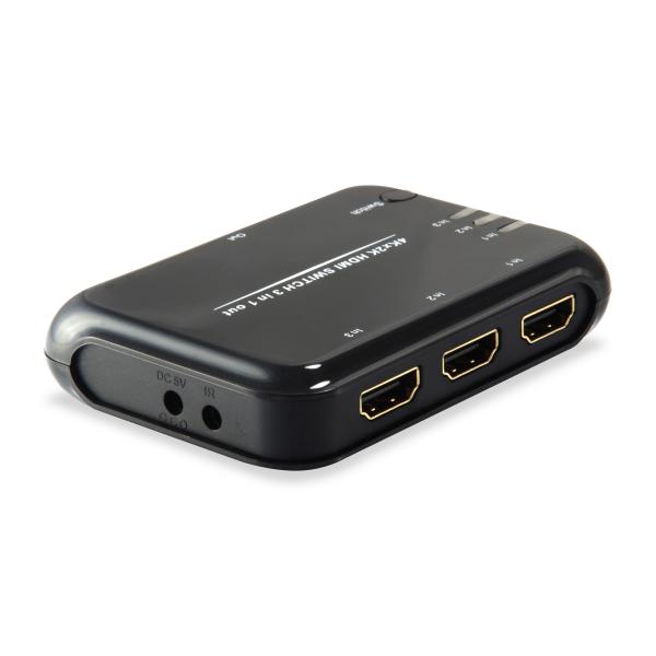 Equip 332721 HDMI 1.4 Switch 3x1, HDMI, Plastic, Black, IR, 7.1-CH, DTS-HD, Dolby TrueHD