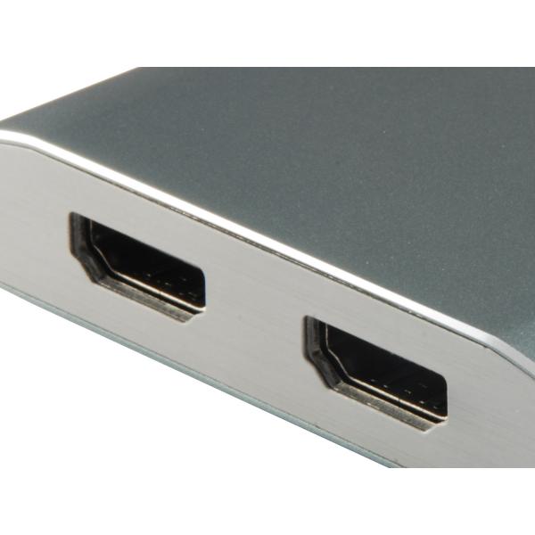 Equip 133464 USB Type C to 2x HDMI Female Adapter, 3.2 Gen 1, 4096 x 2160p