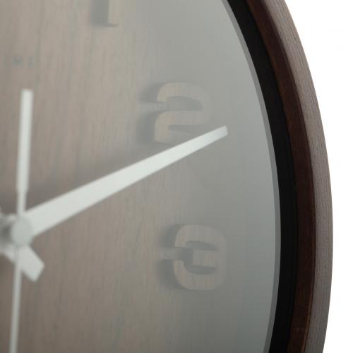 NeXtime klok 5192gs Wood Wood Small, 22x20 cm, Wall, Wood, Gray