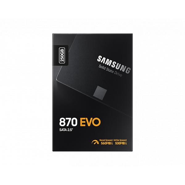 Samsung MZ-77E250B 870 EVO SSD, 250B, 2.5", SATA-3 6 Gbps, 3D V-NAND, 512 MB DDR4, 560/ 550 MB/s
