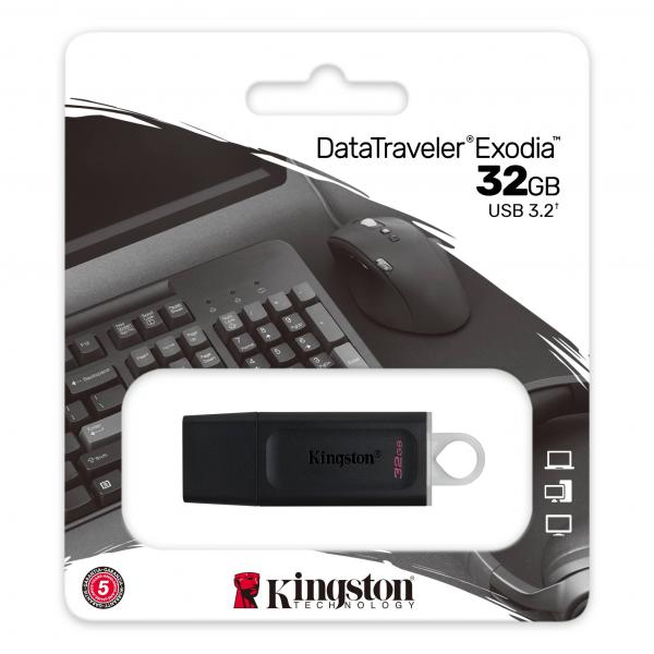 Kingston DTX/64GB DataTraveler Exodia USB flash drive, 64 GB, USB Type-A/ USB 3.2 Gen 1, Black