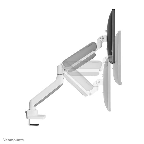 Neomounts DS70-450WH1 Full-Motion Desk Mount, 17 - 42 inch, Topfix clamp & grommet