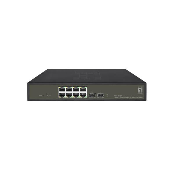 LevelOne GES-2110P Hilbert 10-Port Gigabit PoE Smart Lite Switch, 8x PoE 130W, 2x SFP, Managed, L2