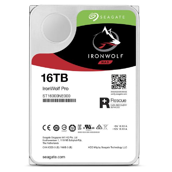Seagate ST16000NT001 IronWolf Pro, 16 TB, 3.5", SATA3, 7200 RPM, 270 MB/s