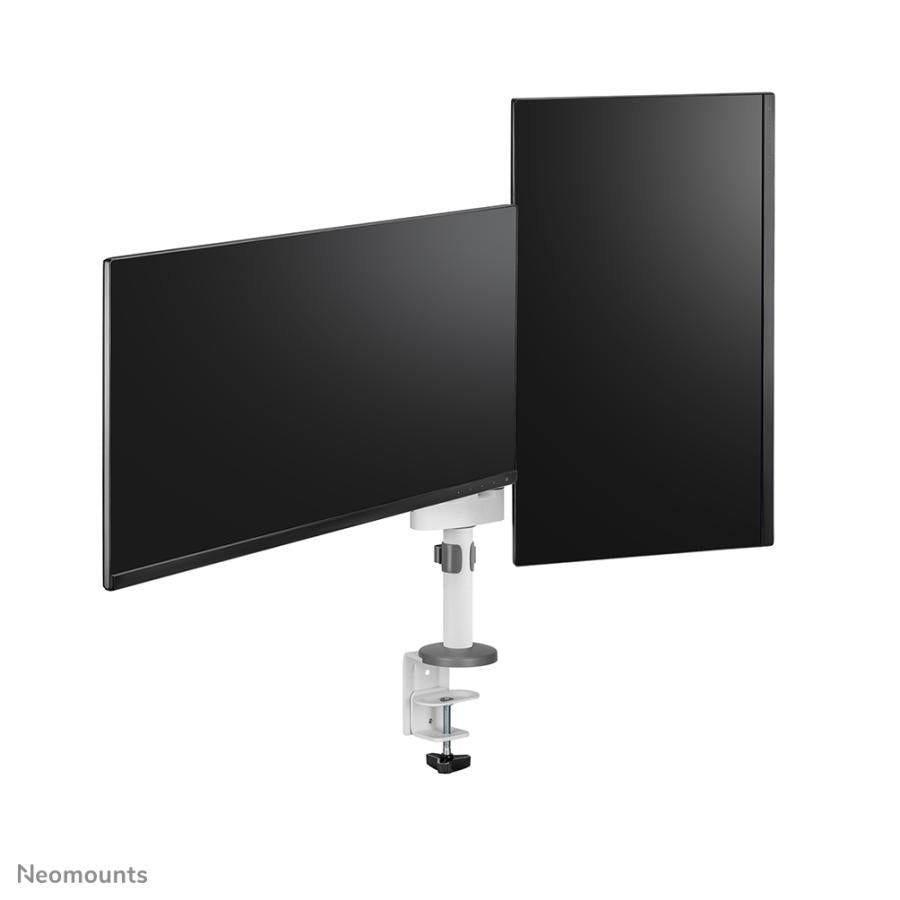Neomounts DS60-425WH2 Desk-mount, 2x 27 inch/ 8kg, Tilt/ rotate/ swivel, 100x100 mm, White