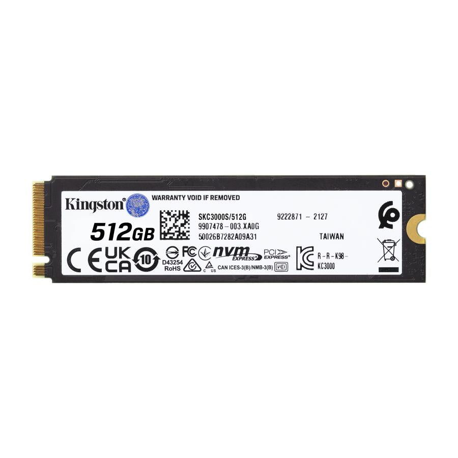 Kingston SKC3000S/512G KC3000 SSD, 512 GB, M.2 2280, PCIe 4.0, 3D TLC, 7000 MBs Read