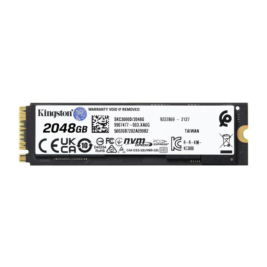 Kingston SKC3000D/2048G KC3000 SSD, 2 TB, M.2 2280 NVMe, PCIe 4.0, 3D TLC, 7000 MB/s