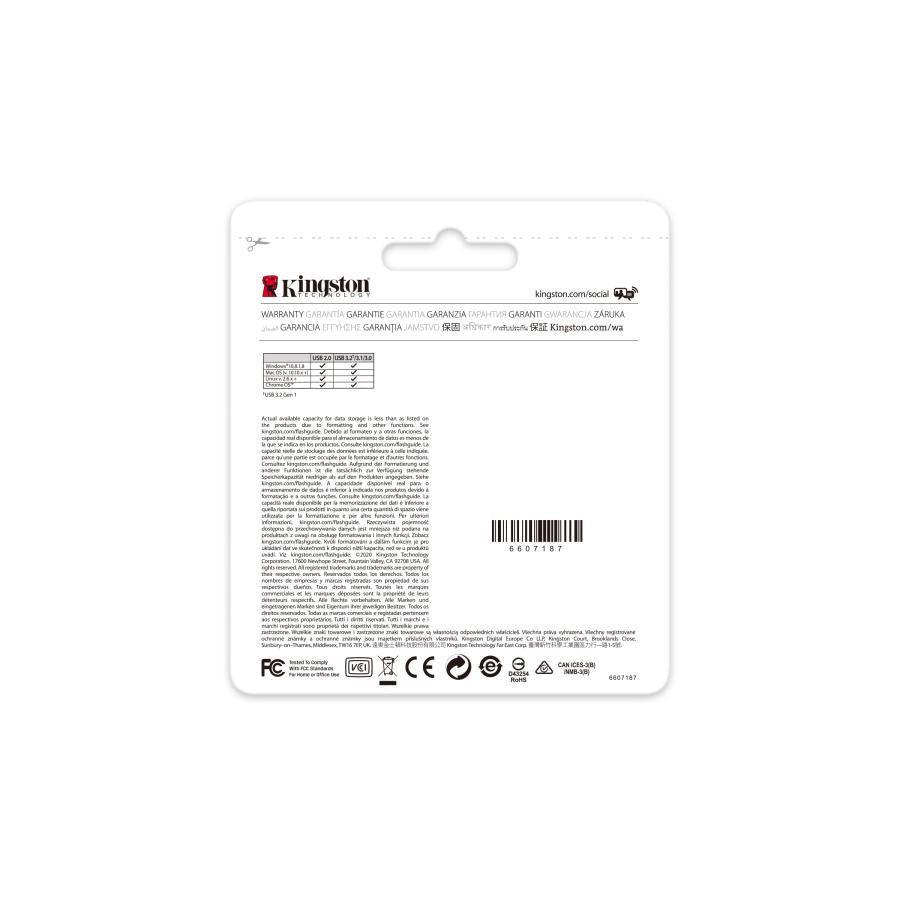 Kingston DTKN/256GB DataTraveler Kyson USB Flash Drive, 256 GB, USB 3.2 Type-A, 200/ 60 MB/s, Silver