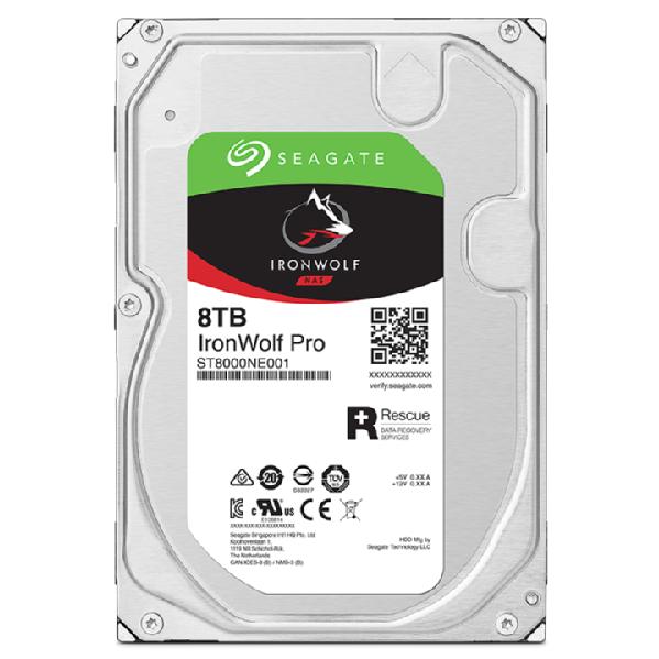 Seagate ST8000NT001 IronWolf Pro HDD, 8 TB, 3.5", 7200 RPM, SATA3, 6 Gbps, 255 MiB/s