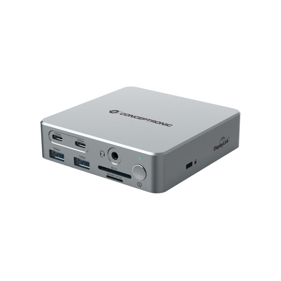Conceptronic DONN25G 15-in-1 DisplayLink USB 3.2 Gen 2 Docking Station, Triple 4K60Hz, HDMI, DP, USB