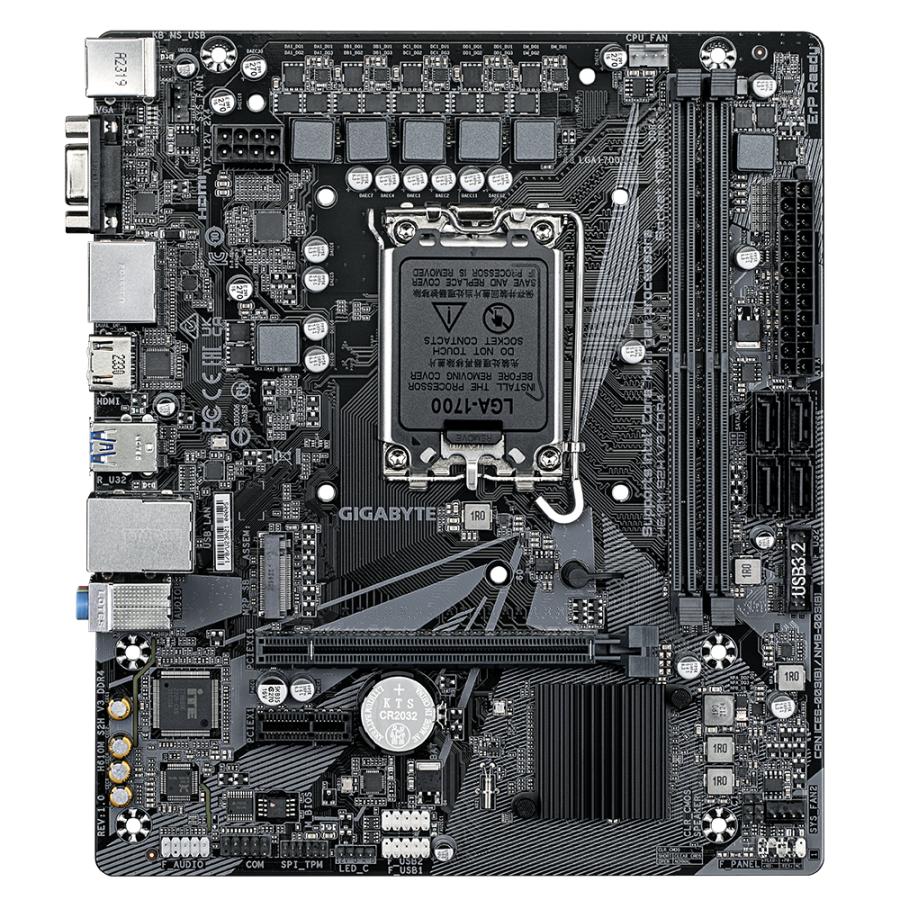 Gigabyte H610M S2H V3 DDR4 H610M S2H V3, Intel LGA1700, DDR4, 3200 MHz, GbE LAN, 4+1+1 Digital VRM