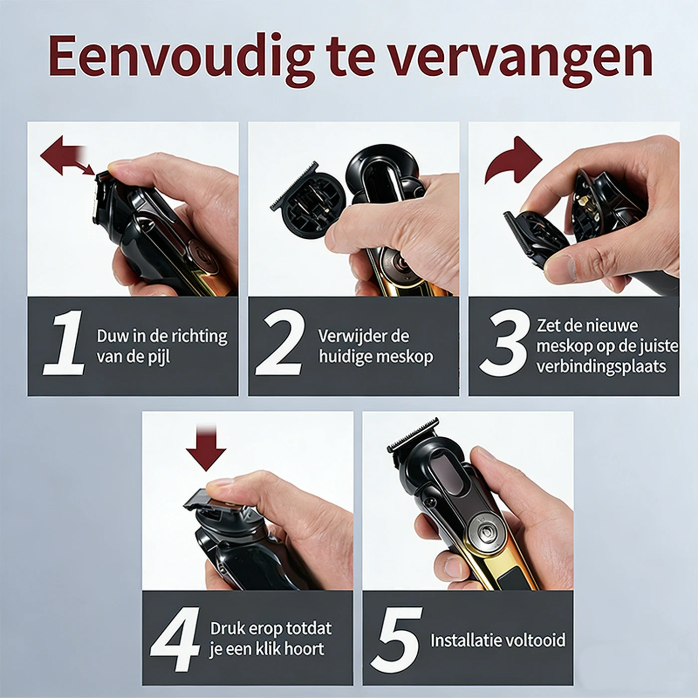 6-in-1 Elektrische Baardtrimmer voor Mannen | Draadloos | USB Oplaadbaar | Complete Grooming Set