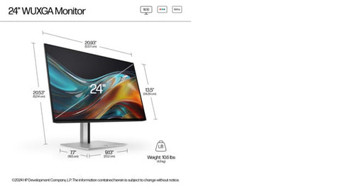 HP Pro 724pn | 24″ WUXGA IPS Monitor (1920x1200) | 2x DP/HDMI/USB HUB/VESA | 1 jaar Garantie