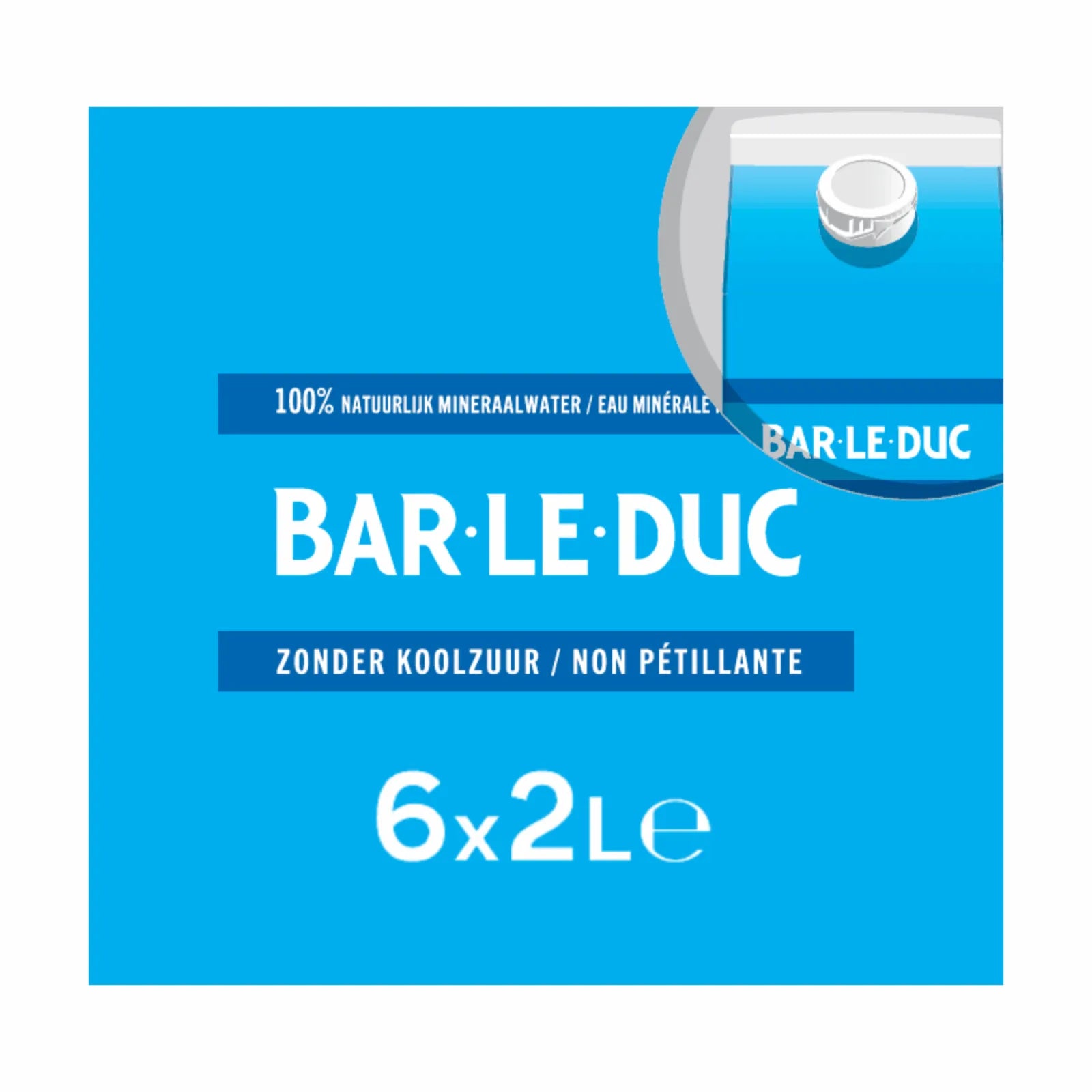 Bar-le-Duc Natuurlijk Mineraalwater 6 x 2L | Zonder Koolzuur | Voordeelverpakking (12 Liter)