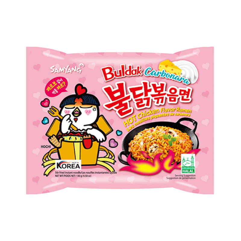 Samyang Buldak Hot Chicken Carbonara Ramen | Pittige Koreaanse Noedels (5 x 130g)