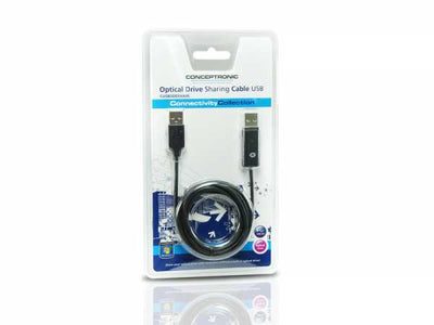 Conceptronic CUSBODDSHARE Optical Drive Sharing Cable USB, 1.8 m, Black, USB A, M/M