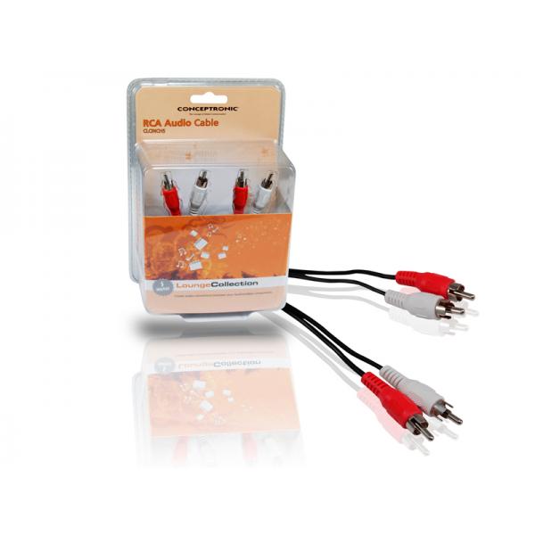 Conceptronic CLCINCH5 RCA Audio Cable, RCA, Male, RCA, Male, 5 m, Black