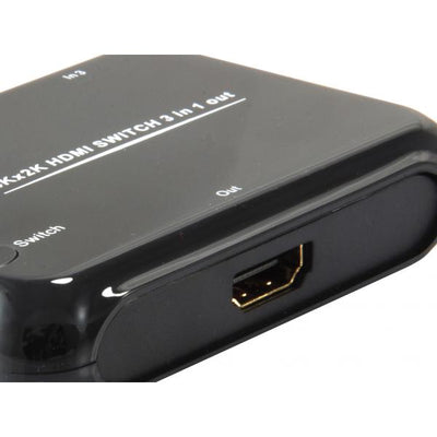 Equip 332721 HDMI 1.4 Switch 3x1, HDMI, Plastic, Black, IR, 7.1-CH, DTS-HD, Dolby TrueHD