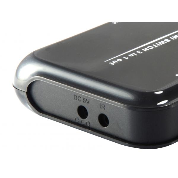 Equip 332721 HDMI 1.4 Switch 3x1, HDMI, Plastic, Black, IR, 7.1-CH, DTS-HD, Dolby TrueHD