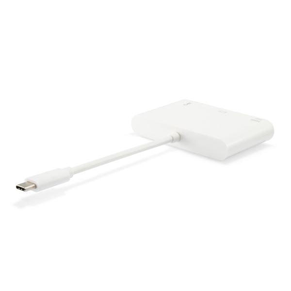 Equip 133462 USB Type C to VGA Female/USB A Female/PD Adapter, USB 3.2 Gen 1, White