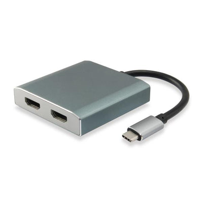 Equip 133464 USB Type C to 2x HDMI Female Adapter, 3.2 Gen 1, 4096 x 2160p