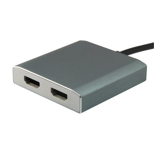 Equip 133464 USB Type C to 2x HDMI Female Adapter, 3.2 Gen 1, 4096 x 2160p