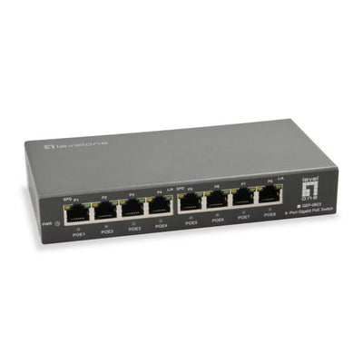LevelOne GEP-0823 8-Port Gigabit PoE Switch, 802.3at/af PoE, 120W, Gigabit Ethernet, Full duplex