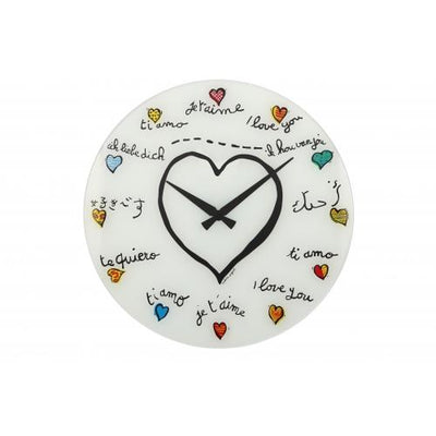 NeXtime klok 8030 Loving You, Ø43 cm, Wall, White/ Multi-color