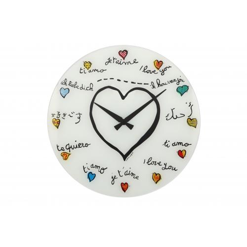 NeXtime klok 8030 Loving You, Ø43 cm, Wall, White/ Multi-color