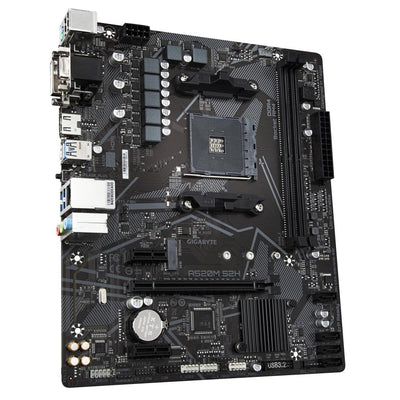 Gigabyte A520M S2H, mATX, AMD,AM4, a520, Ryzen 3 3rd Gen, 64GB, 2x DIMM DDR4, 5000 MHz, USB3.1, M.2