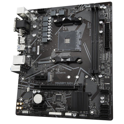 Gigabyte A520M S2H, mATX, AMD,AM4, a520, Ryzen 3 3rd Gen, 64GB, 2x DIMM DDR4, 5000 MHz, USB3.1, M.2