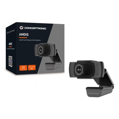 Conceptronic AMDIS01B AMDIS 1080P Full HD Webcam with Microphone, 2 MP, 1080p, 30 fps, H.264