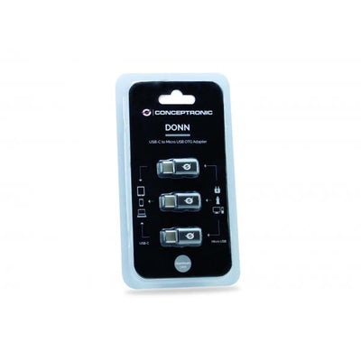 Conceptronic DONN05G DONN USB-C to Micro USB OTG Adapter 3-Pack, USB 2.0 Type-C, USB 2.0 Micro