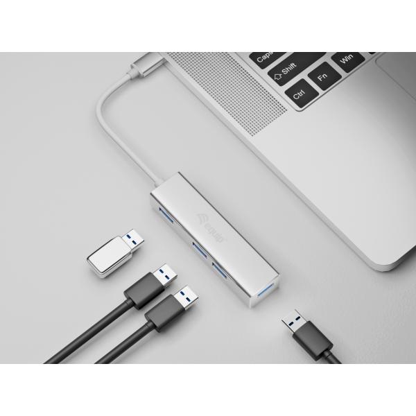 Equip 12895807101 USB-C to 4-port USB 3.0 Hubs, USB 3.2 Gen 1, USB Type-C, USB Type-A, 5000 Mbit/s