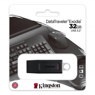 Kingston DTX/64GB DataTraveler Exodia USB flash drive, 64 GB, USB Type-A/ USB 3.2 Gen 1, Black