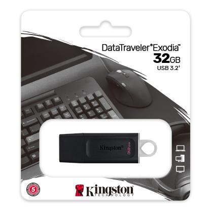 Kingston DTX/128GB Exodia DataTraveler USB flash drive, 128GB, USB Type-A USB3.1 Gen 1, Black