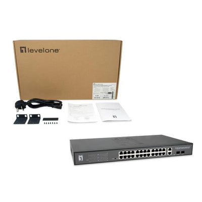 LevelOne GEP-2841 GEP-2841, Managed, L2, Gigabit Ethernet (10/100/1000), PoE, Rack mount, 1U