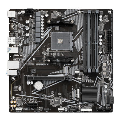 Gigabyte B550M K, AMD AM4, B550, DDR4, Dual PCIe 4.0/3.0 M.2, 1 Gbe LAN, USB 3.2 Gen 1