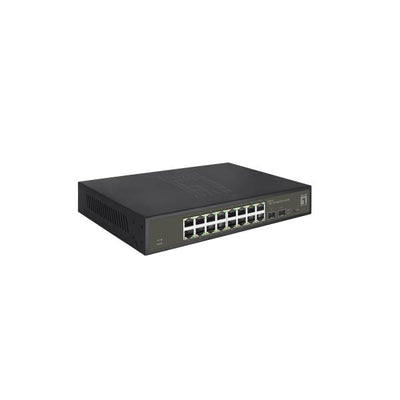 LevelOne GES-2118 Hilbert 18-Port Gigabit Smart Lite Switch, 16x Gigabit RJ45, 2x SFP, Managed, L2