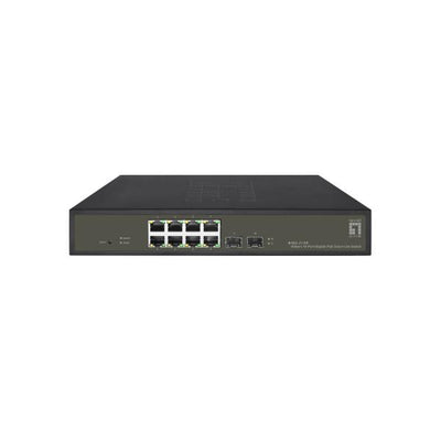 LevelOne GES-2110P Hilbert 10-Port Gigabit PoE Smart Lite Switch, 8x PoE 130W, 2x SFP, Managed, L2