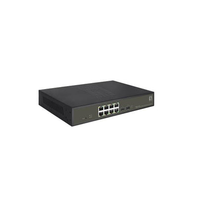 LevelOne GES-2110P Hilbert 10-Port Gigabit PoE Smart Lite Switch, 8x PoE 130W, 2x SFP, Managed, L2