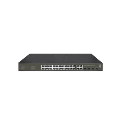 LevelOne GES-2128P Hilbert 28-Port Gigabit PoE Smart Lite Switch, 24 PoE 380W, 4x SFP/RJ45 Combo, L2