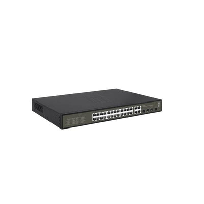 LevelOne GES-2128P Hilbert 28-Port Gigabit PoE Smart Lite Switch, 24 PoE 380W, 4x SFP/RJ45 Combo, L2