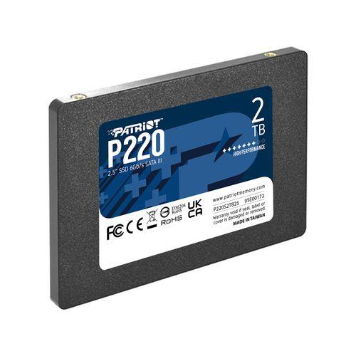 Patriot P220S2TB25 P220 SSD, 2TB, 2.5 inch, SATA3, 550/ 500 MB/s, Black