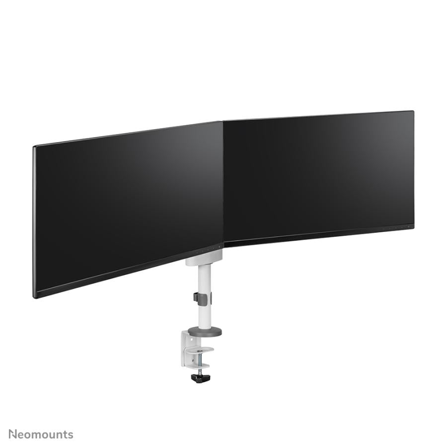 Neomounts DS60-425WH2 Desk-mount, 2x 27 inch/ 8kg, Tilt/ rotate/ swivel, 100x100 mm, White