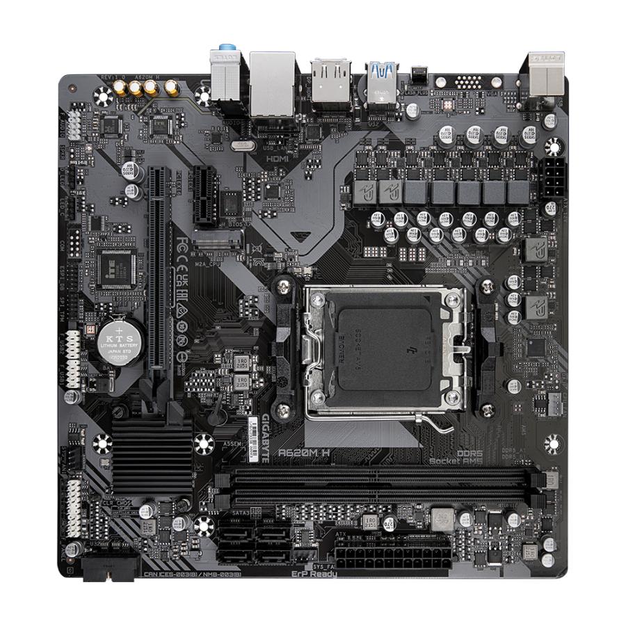 Gigabyte A620M H, mATX, AMD AM5, A620, DDR5, 96 GB, USB 3.2 Gen 1, M.2, GbE LAN