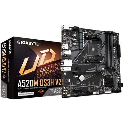 Gigabyte A520M DS3H V2 A520M DS3H V2 (rev. 1.0) mATX, AMD, AM4, A520, 128 GB, DDR4, USB 3.2, GbE LAN