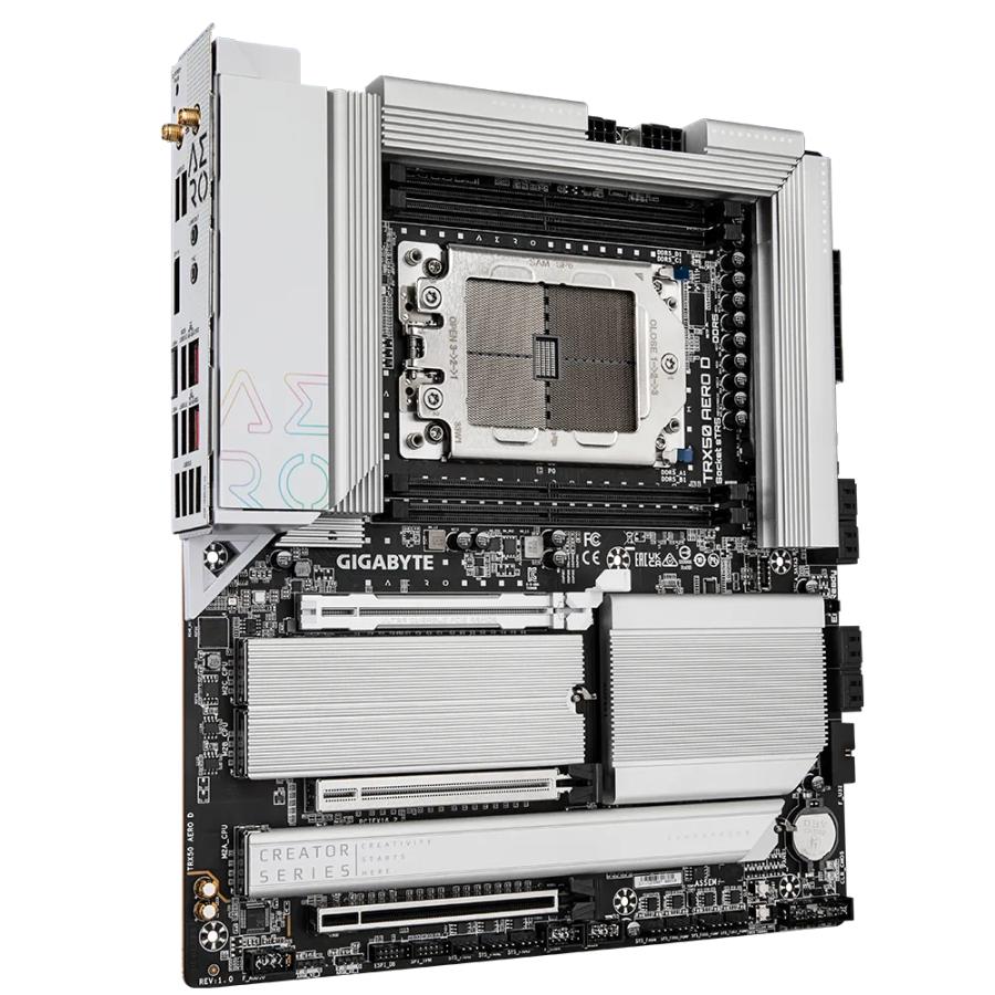 Gigabyte TRX50 AERO D, AMD TR5, AMD Ryzen™ Threadripper™, DDR5 DIMM, USB 3.2 Gen 2, 2.5 GbE, WI-